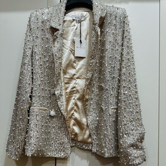 MABLE Pearl Sequin Mix Blazer - Picture 5 of 7